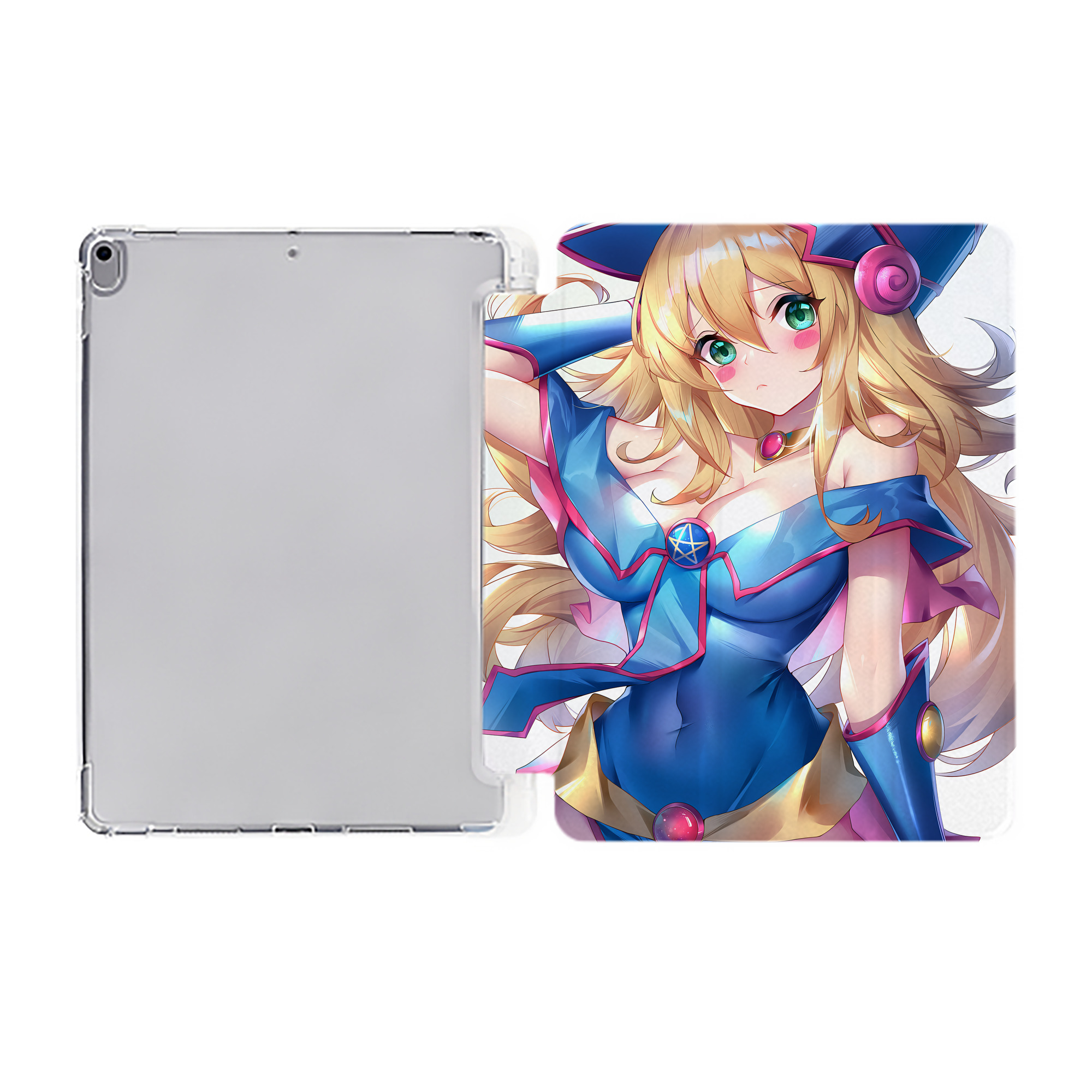 （画像用） 遊☆戯☆王 Yu-Gi-Oh! IPad ケース ペン収納付き 三つ折りスタンド PUレザー×シリコン 対応機種9.5/10.5/10.9インチ